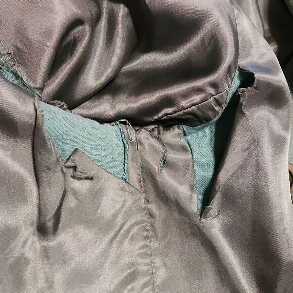 Pea Green Vintage 60s Cashmere Lambswool Peacoat Button Front Size XL - Picture 11 of 12